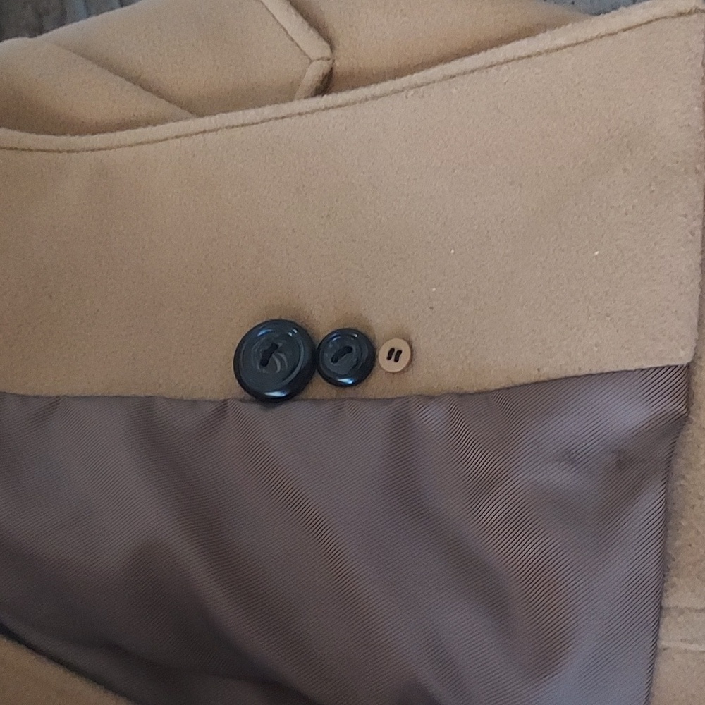 COLE HAAN Wool and Cashmere Blend Belted Tan Women's Coat Sz-8 - Picture 10 of 10